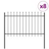 vidaXL Sodo tvora 8 pcs Pilka 13,6 x 0,8 m Miltelinis plienas