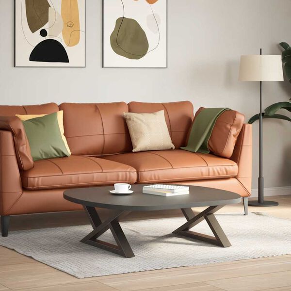 vidaXL Kavos staliuko kojelės, 2 vnt., natūralus plienas, 70x(30-31,3) cm, plienas