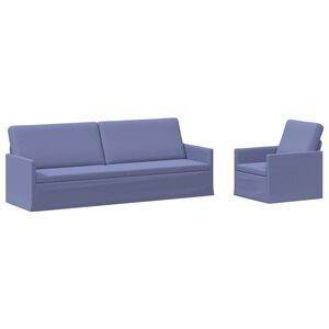 vidaXL Sofos komplektas 2 pcs Džinsinės mėlynos Audinys