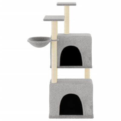 vidaXL Draskyklė katėms su stovais iš sizalio, šviesiai pilka, 122cm