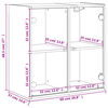 vidaXL Sieninė spintelė su stiklinėmis durelėmis, ruda, 68x37x68,5cm