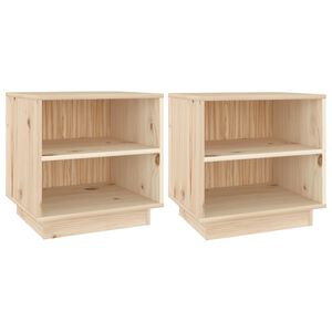 vidaXL Naktinės spintelės, 2vnt., 40x34x40cm, pu&scaron;ies medienos masyvas