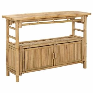 vidaXL Konsolinis stalas su lentyna Natūrali 110 x 35 x 75 cm Bambukas