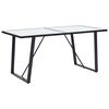 vidaXL Valgomojo stalas, baltas, 160x80x75cm, grūdintas stiklas