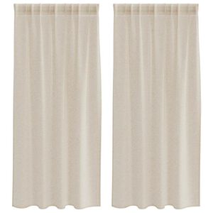 vidaXL Voile Užuolaida 2 vnt. Smėlio 175 x 140 cm Poliesteris