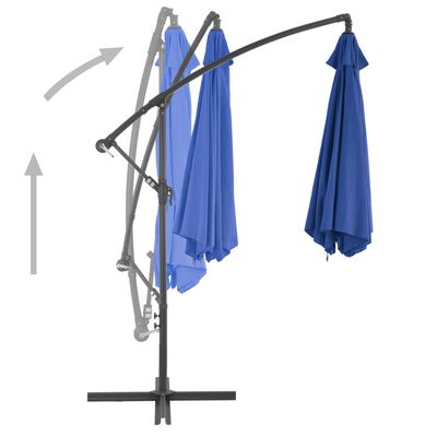 vidaXL Gembės formos skėtis su aliuminio stulpu, mėlynas, 300cm