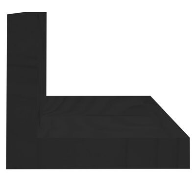 vidaXL Sieninės lentynos, 2vnt., juodos, 50x11x9cm, pušies masyvas