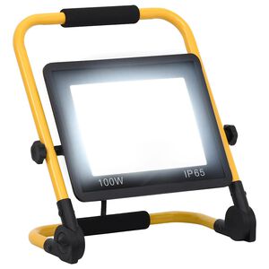 vidaXL LED prožektorius su rankena, &scaron;altos baltos spalvos, 100W
