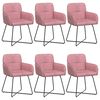vidaXL Valgomojo kėdės 6 pcs Aksomas Rožinė 59 x 56,5 x 86 cm