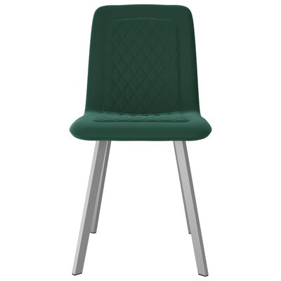 vidaXL Valgomojo kėdės, 4 vnt., žalios spalvos, aksomas (2x282568)