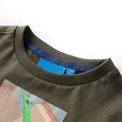 Vaikiški marškinėliai ilgomis rankovėmis, chaki, 92 dydžio