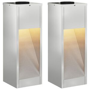 vidaXL Saulės LED takų &scaron;viestuvas 2 vnt. &Scaron;ilta balta 18 x 18 x 50 cm