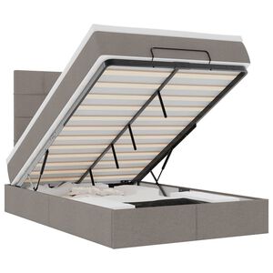 vidaXL Osmanų lovos rėmas su čiužiniu, taupe, 120x200cm, audinys