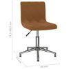 vidaXL Pasukamos valgomojo kėdės, 2vnt., rudos spalvos, aksomas