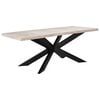 vidaXL Valgomojo stalas, 180x90x76cm, baltintos mango medienos masyvas