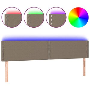 vidaXL Galvūgalis su LED, taupe spalvos, 180x5x78/88cm, audinys
