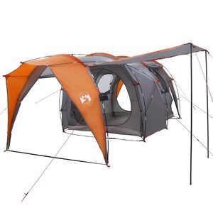 vidaXL Tunelinė palapinė Pilka ir oranžinė 382 x 262 x 214 cm