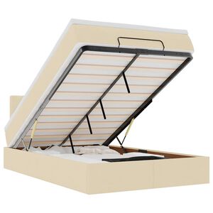 vidaXL Osmanų lova su čiužiniu ir LED, kreminės sp., 120x190cm audinys