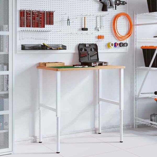 vidaXL Darbastalis, 100x60x(71,5-98)cm, bukmedis, stačiakampis