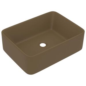 vidaXL Prabangus praustuvas, matinis kreminis, 41x30x12cm, keramika