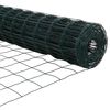 vidaXL Tvora su stulpais Žalia 0,6 x 10 m Plienas ir PVC