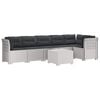 vidaXL 6-vietė Sodo Sofa Su Pagalvėlėmis Rataniniu I&scaron;vaizdu PP Balta