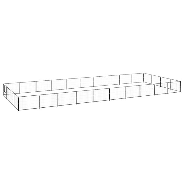 vidaXL Voljeras &scaron;unims, juodos spalvos, 40m&sup2;, plienas