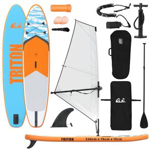 vidaXL Pripučiamas SUP lenta su burės TRITON 330 x 76 x 15 cm Mėlyna