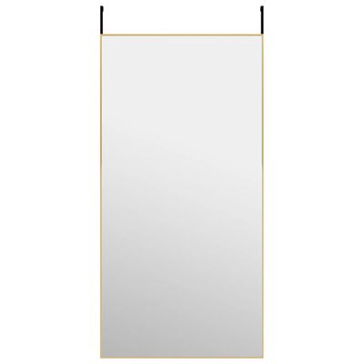 vidaXL Veidrodis ant durų, auksinis, 50x100cm, stiklas ir aliuminis