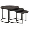 vidaXL Sudediami kavos stalai 3 vnt. Juoda 54 x 54 x 40 cm