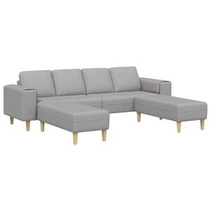 vidaXL Svetainės sofa 3 pcs Debesų pilka Poliesteris