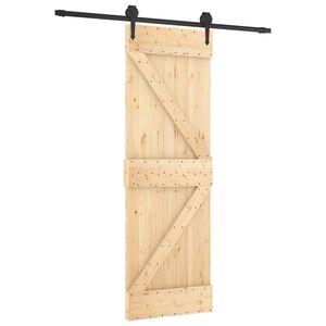 vidaXL Slankios durys Natūrali ir juoda 70 x 210 cm
