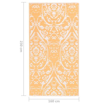 vidaXL Lauko kilimas, oranžinės ir baltos spalvos, 160x230cm, PP
