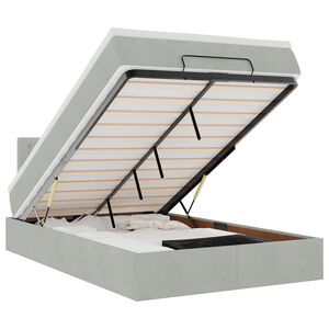 vidaXL Osmanų lova su čiužiniu ir LED, &scaron;viesiai pilkas, 120x190cm