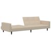 vidaXL Dvivietė sofa-lova, kreminės spalvos, mikropluo&scaron;tas