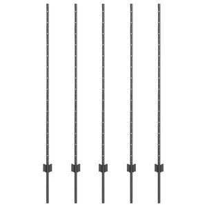 vidaXL Įmontuotas tvoros stulpas 5 vnt. Pilka 180 cm