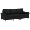 vidaXL Trivietė sofa su pakoja, juodos spalvos, 180cm, dirbtinė oda