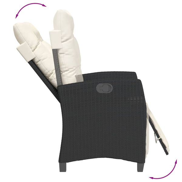 vidaXL Sodo komplektas su pagalvėlėmis, 3 dalių, juodas, poliratanas