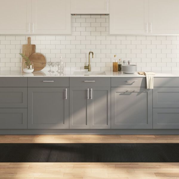 vidaXL Kilimas, juodos spalvos, 60x400cm, bambukas, stačiakampis