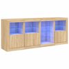 vidaXL &Scaron;oninė spintelė su LED lemputėmis, ąžuolo, 164x37x67cm