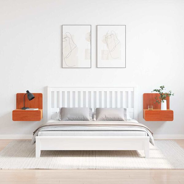 vidaXL Naktinis staliukas 2 pcs Va&scaron;ko ruda 44 x 32,5 x 40 cm