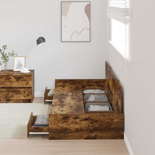 vidaXL Lovos rėmas Senovinis medis 90 x 200 cm Apdirbta mediena