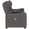 vidaXL Dvivietis atlošiamas masažinis krėslas, pilkas, audinys