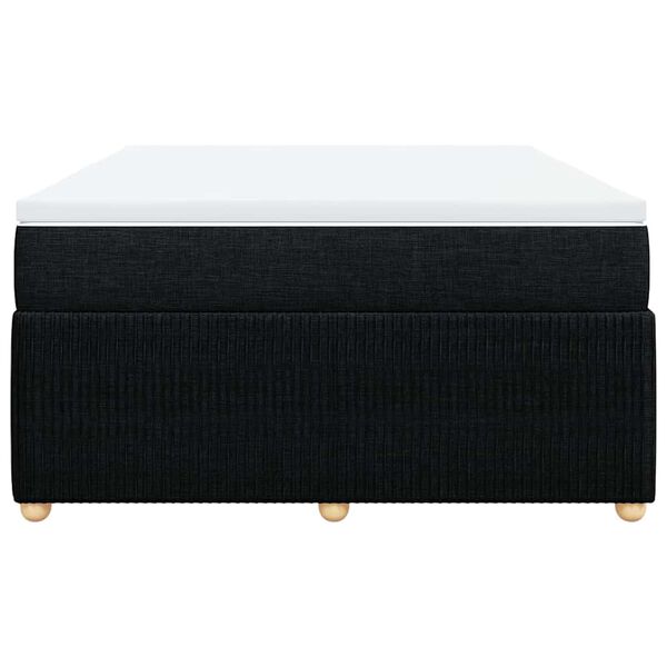 vidaXL Lova su spyruoklėmis ir čiužiniu, juoda, 160x200 cm, audinys