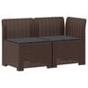 vidaXL 2-Vietis Sodo Sofas su Pagalvėlėmis, Atrodo kaip Ratano PP Ruda