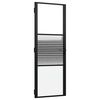 vidaXL Stiklinės durys 76 x 3,5 x 201,5 cm Aliuminis Juoda