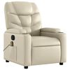 vidaXL Atlošiamas masažinis krėslas, kreminės spalvos, dirbtinė oda