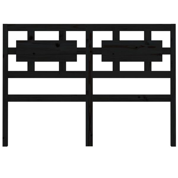 vidaXL Lovos galvūgalis, juodas, 140,5x4x100cm, pu&scaron;ies masyvas