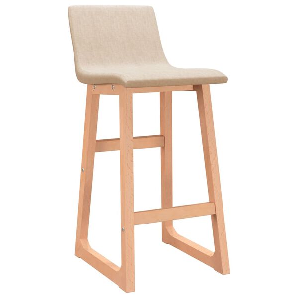 vidaXL Baro taburetės, 2vnt., kreminės spalvos, audinys