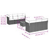 vidaXL Sofos komplektas su pagalvėlėmis, 7 dalių, pilkas, poliratanas